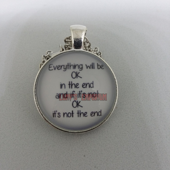 Jewelry - Everything will be ok glass cabochon necklace